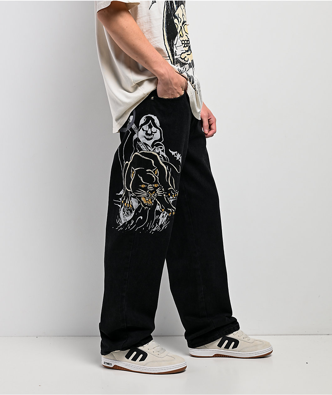 Ed Hardy Panther Reaper Black Jeans