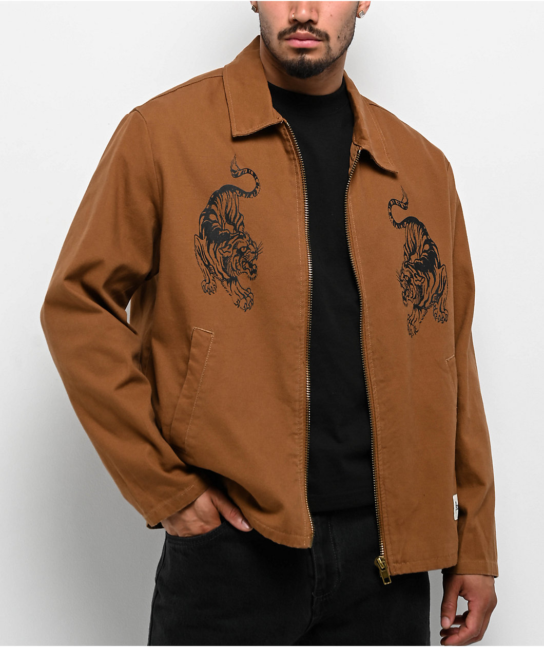 Ed Hardy Panthers Cognac Work Jacket