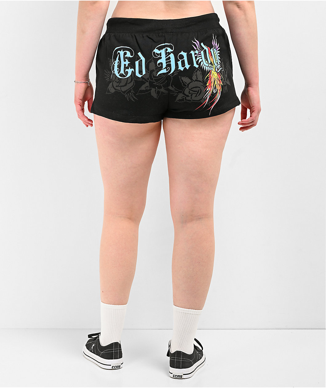 Ed Hardy Phoenix Y2K Black Sweat Shorts