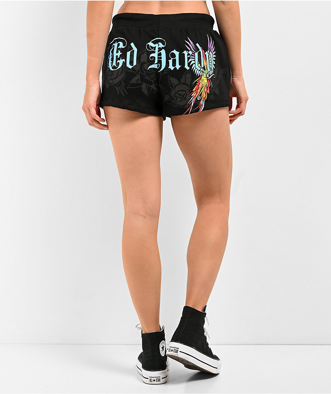 Ed Hardy Phoenix Y2K Black Sweat Shorts