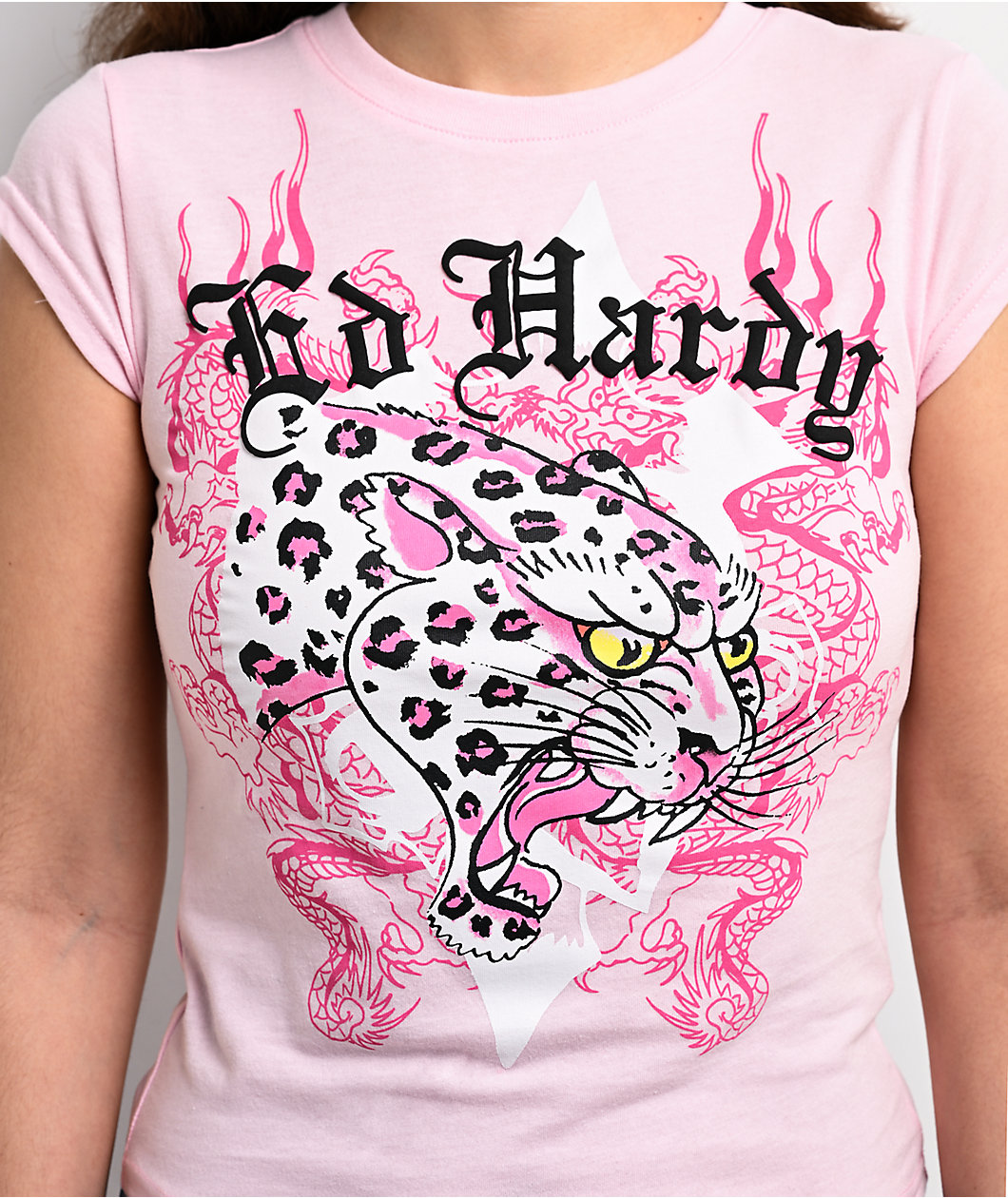 Ed Hardy Pink Leopard Ballerina T-Shirt