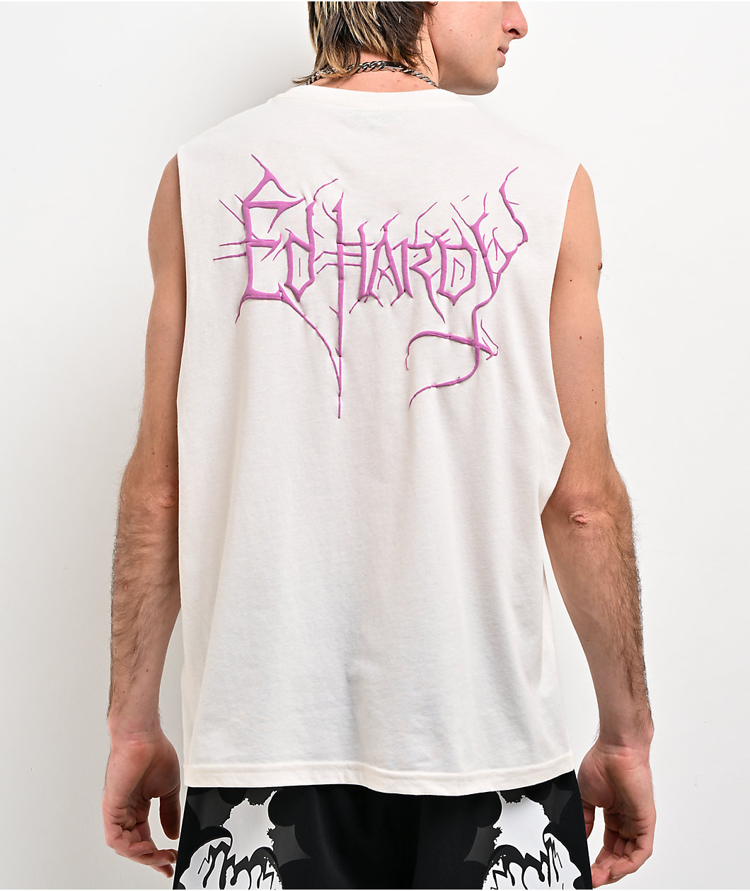 Ed Hardy Punk Skeleton Ivory Tank Top