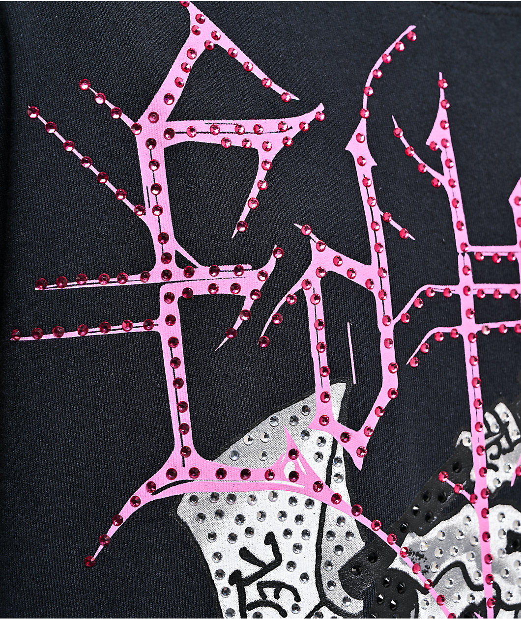 Ed Hardy Reaper Ghost Rhinestone Black T-Shirt