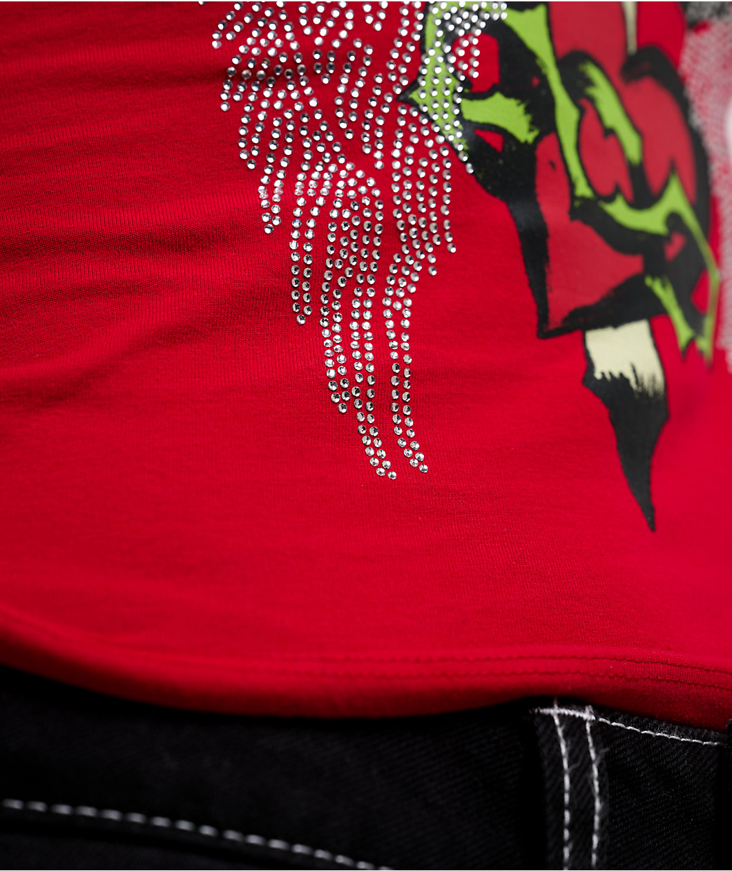 Ed Hardy Sacred Heart Cherry Crop Tank Top