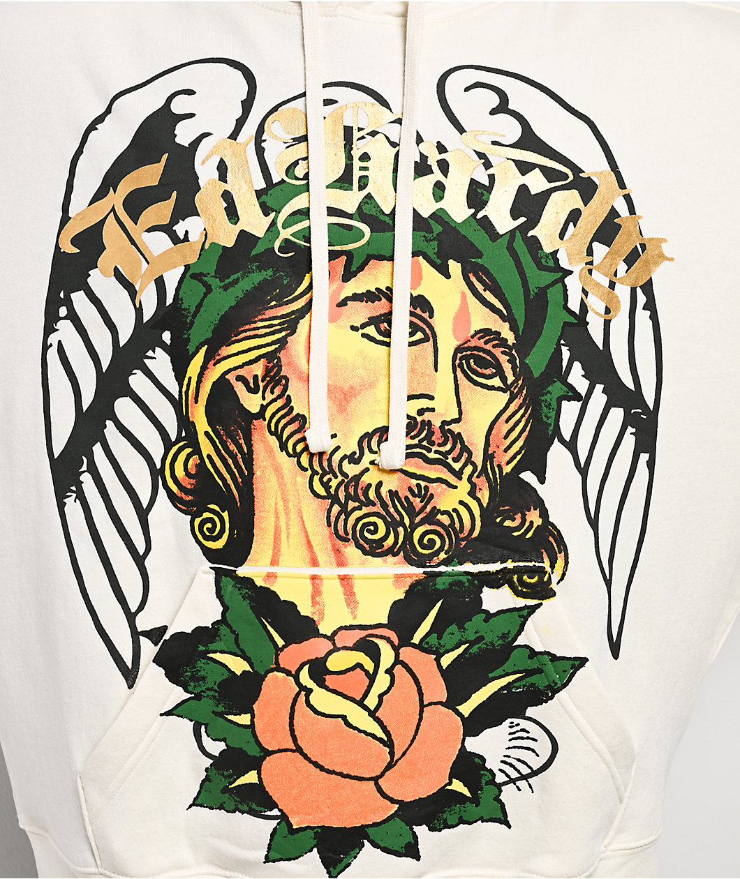 Ed Hardy Savior Ivory Hoodie