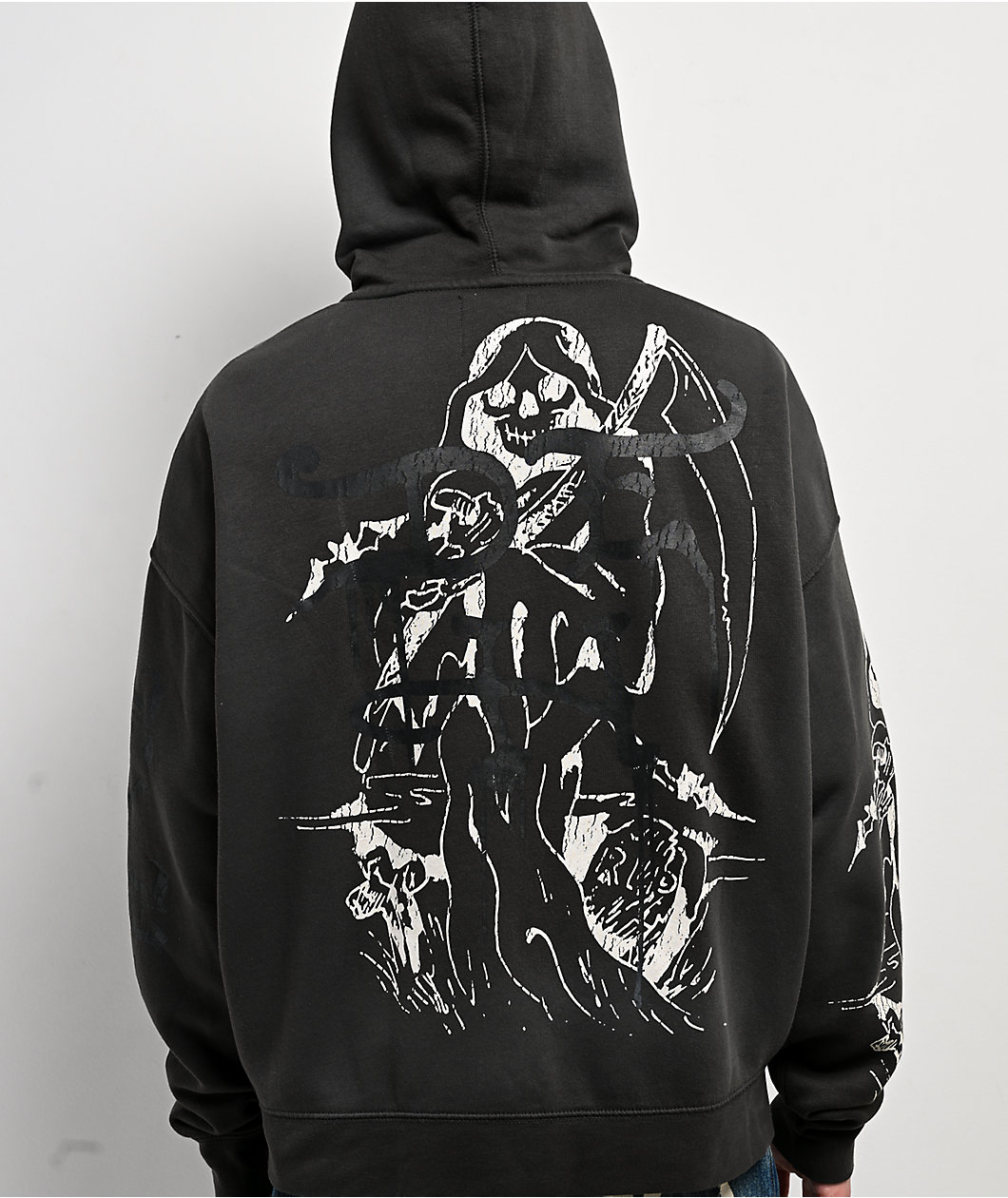 Ed Hardy Skeletons Sunfade Grey Zip Hoodie