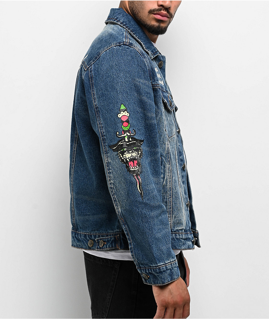 Ed Hardy Skull Blue Wash Denim Jacket