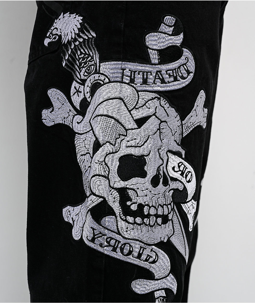 Ed Hardy Skulls Black Baggy Denim Jeans
