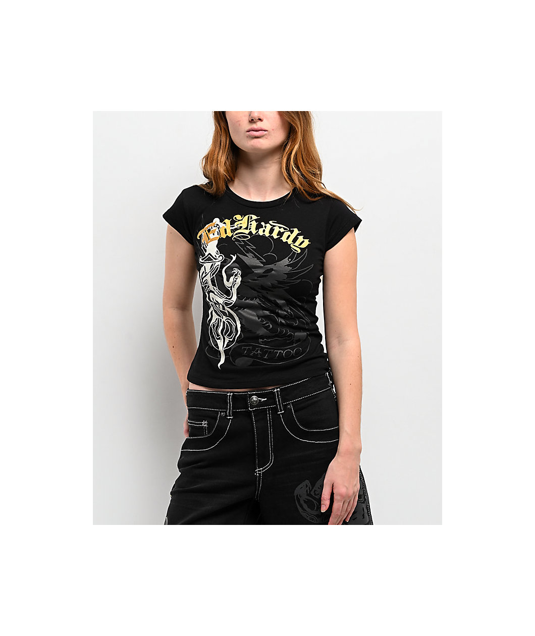 Ed Hardy Snake Dagger Black T-Shirt