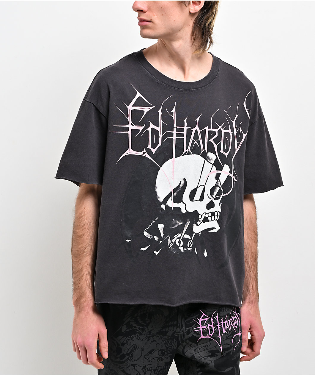 Ed Hardy Spider Skull Grey T-Shirt
