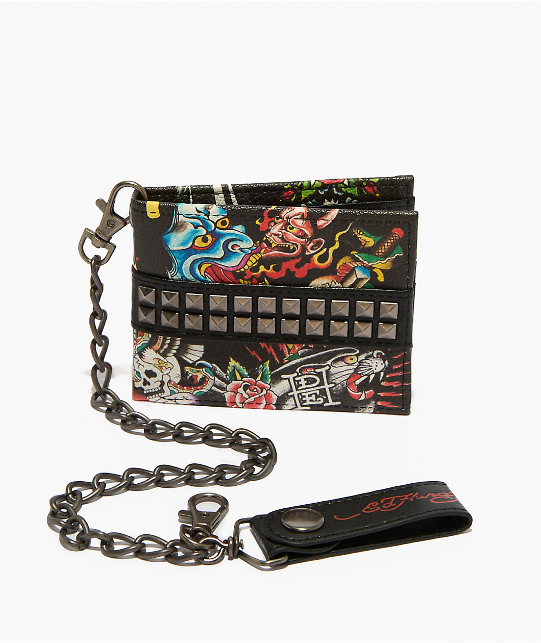 Ed Hardy Studded Chain Wallet