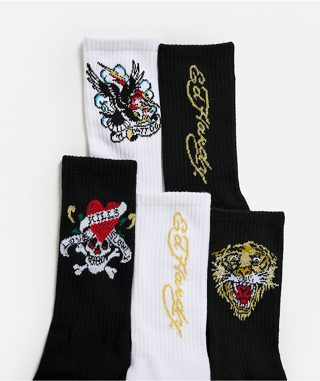 Ed Hardy Tattoo 5 Pack Crew Socks