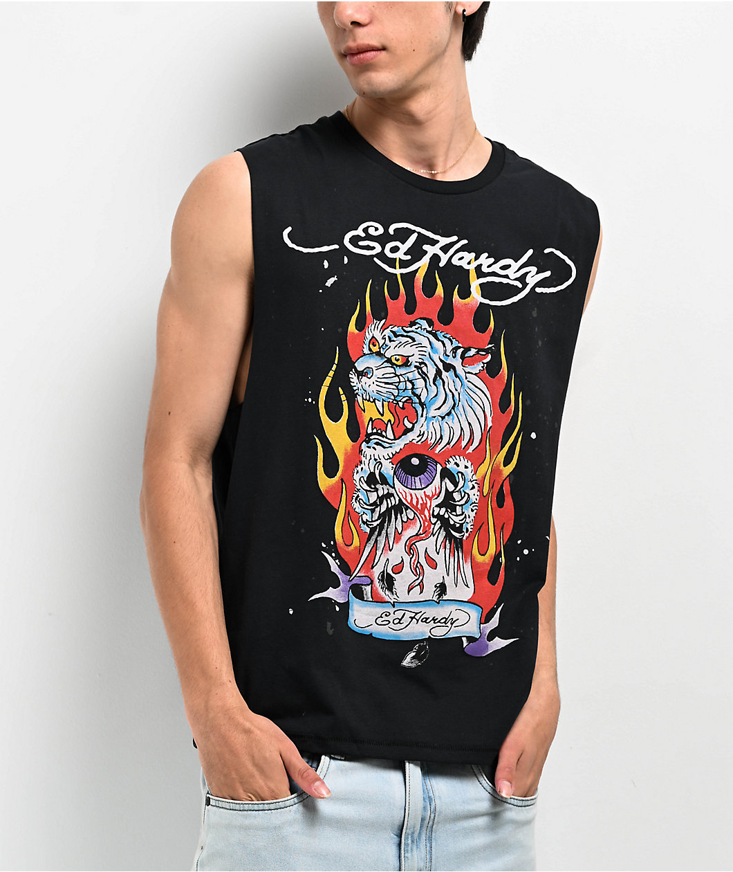 Ed Hardy Tiger Black Tank Top