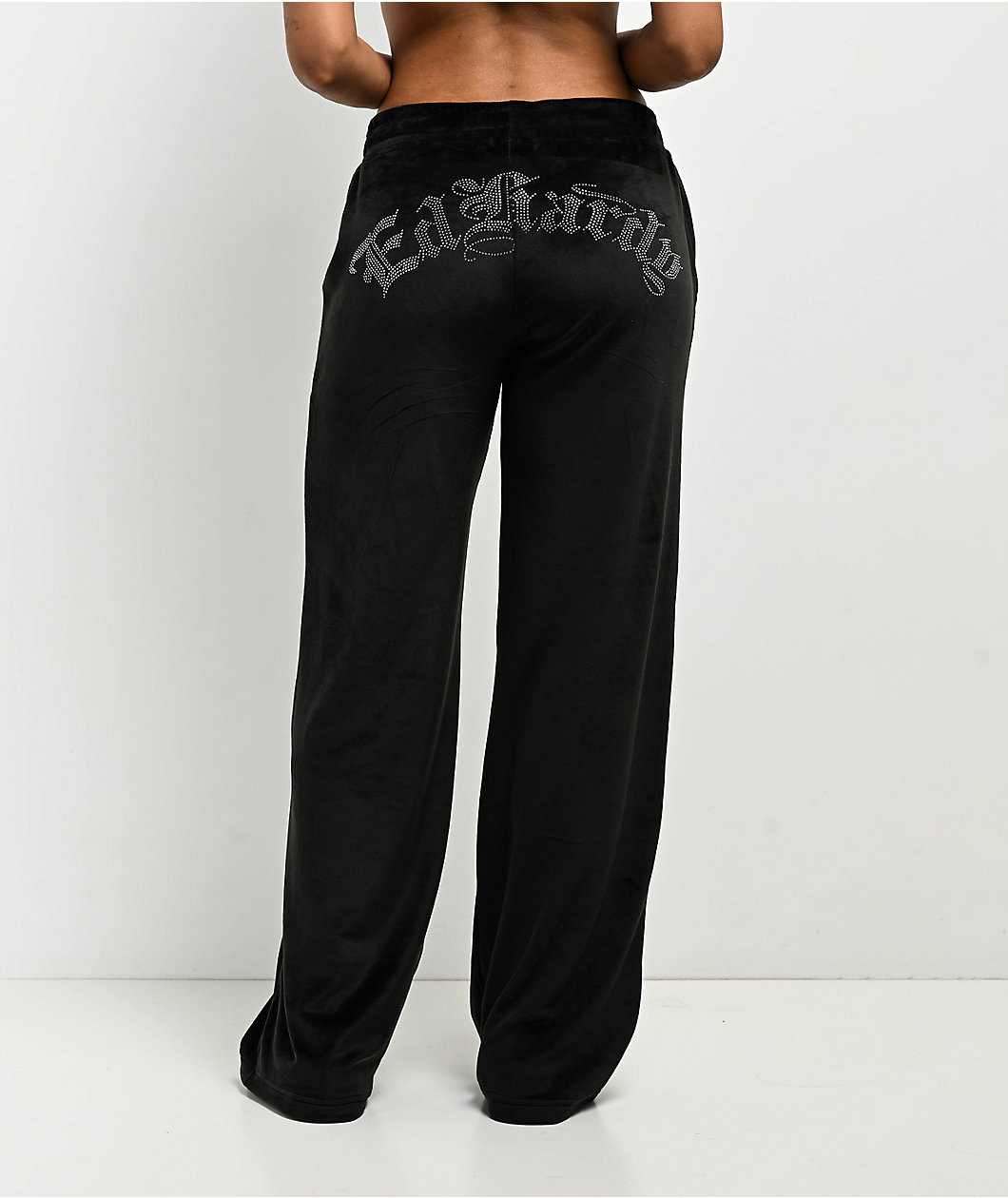 Ed Hardy Tiger Head Black Velour Sweatpants