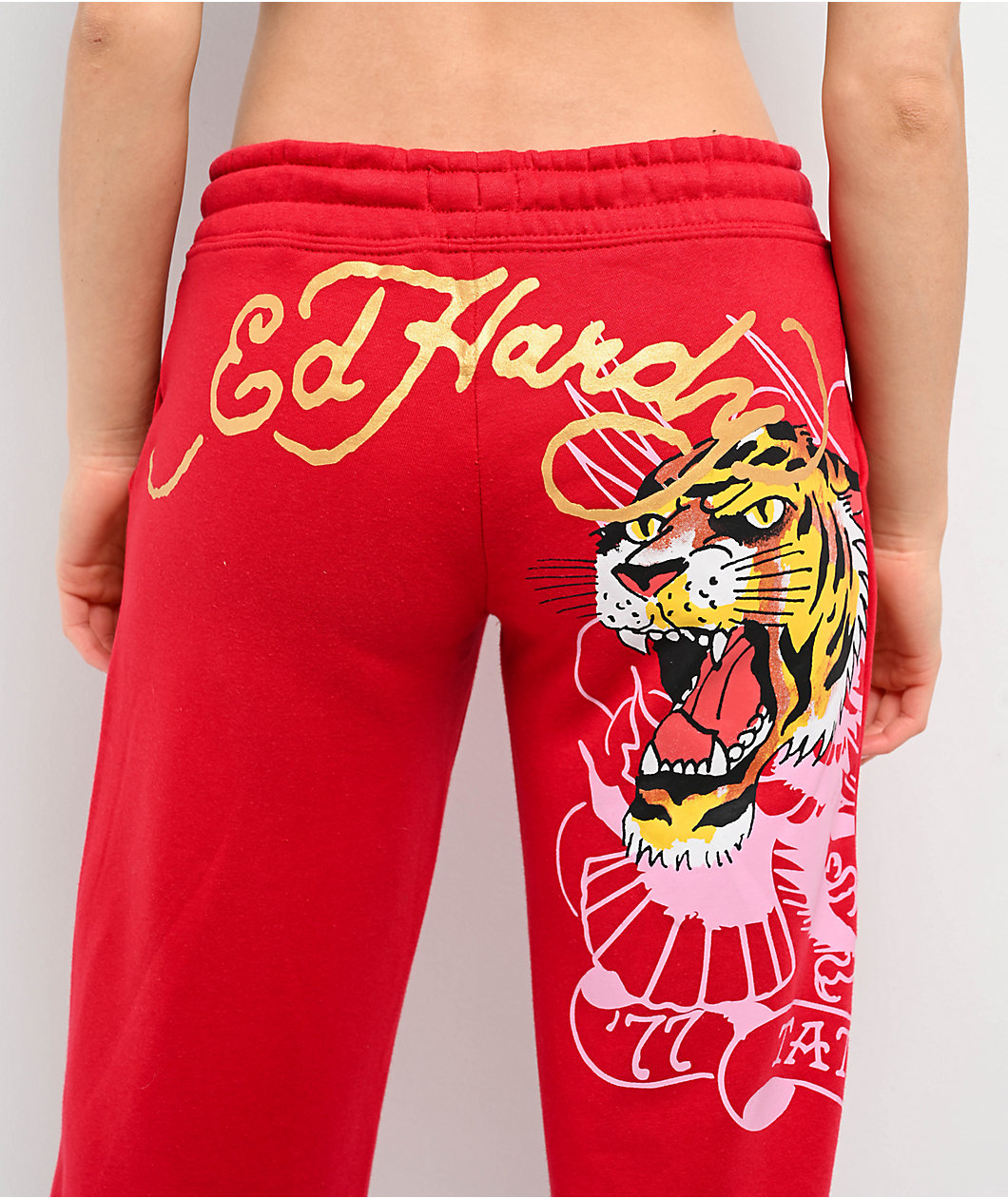 Ed Hardy Tiger Mountain Red Sweatpants