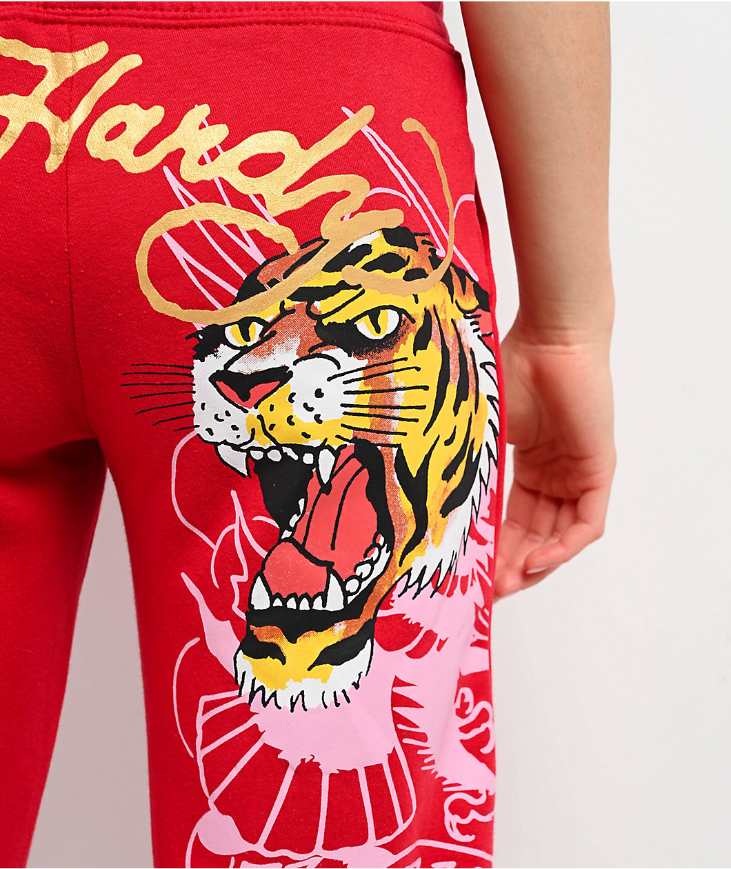Ed Hardy Tiger Mountain Red Sweatpants