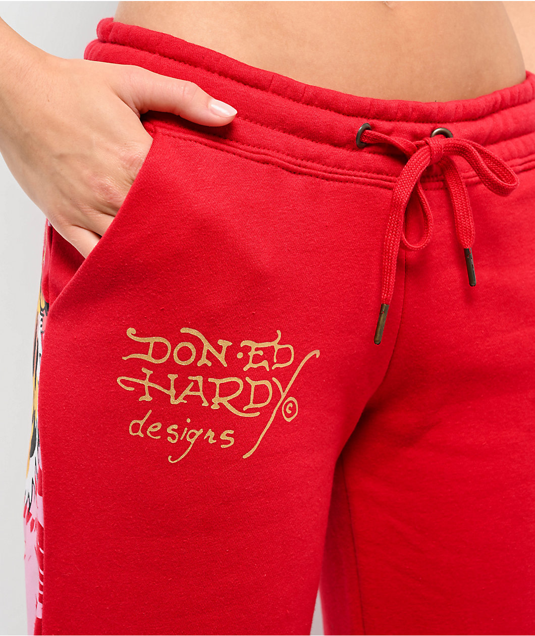 Ed Hardy Tiger Mountain Red Sweatpants