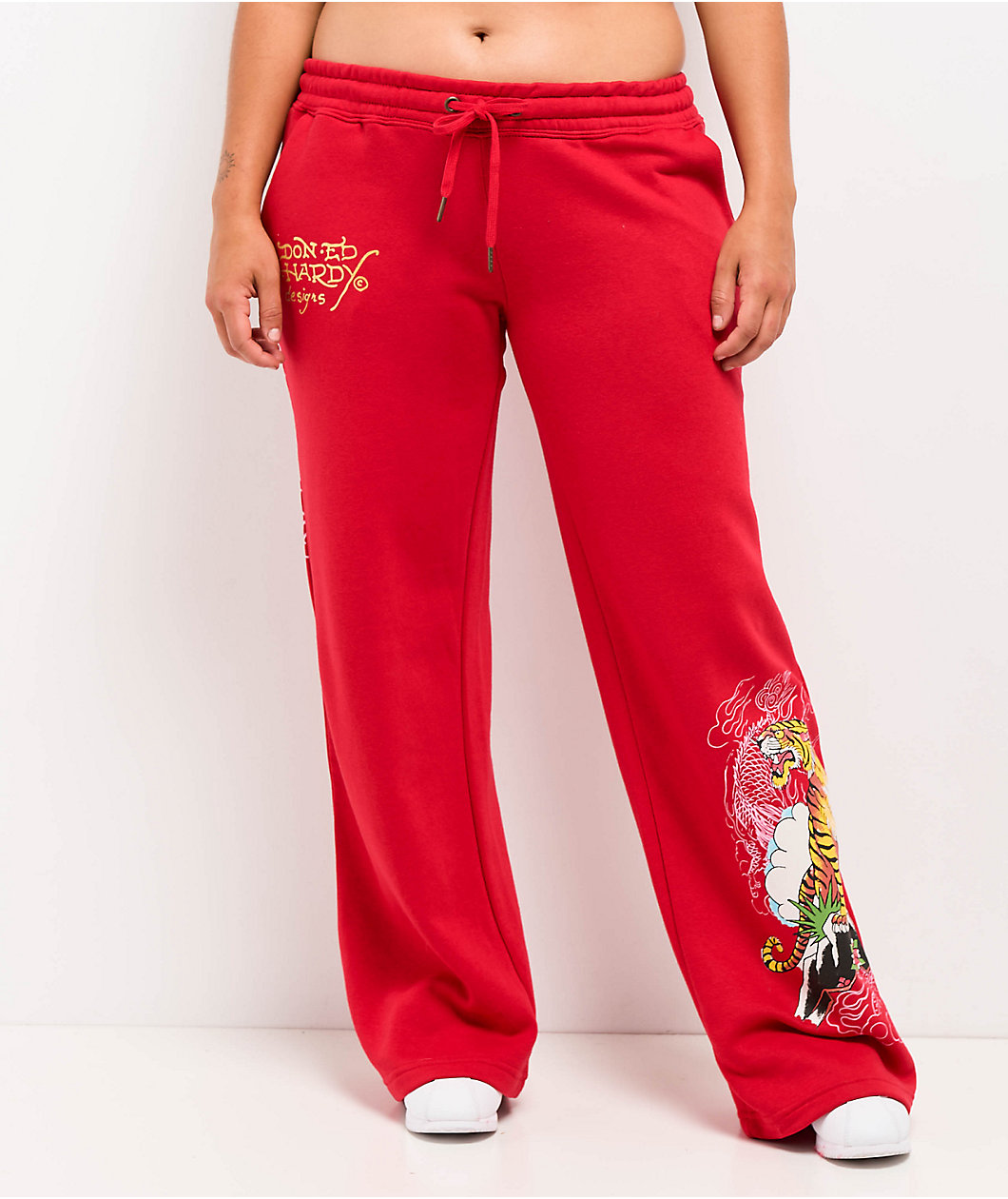 Ed Hardy Tiger Mountain Red Sweatpants