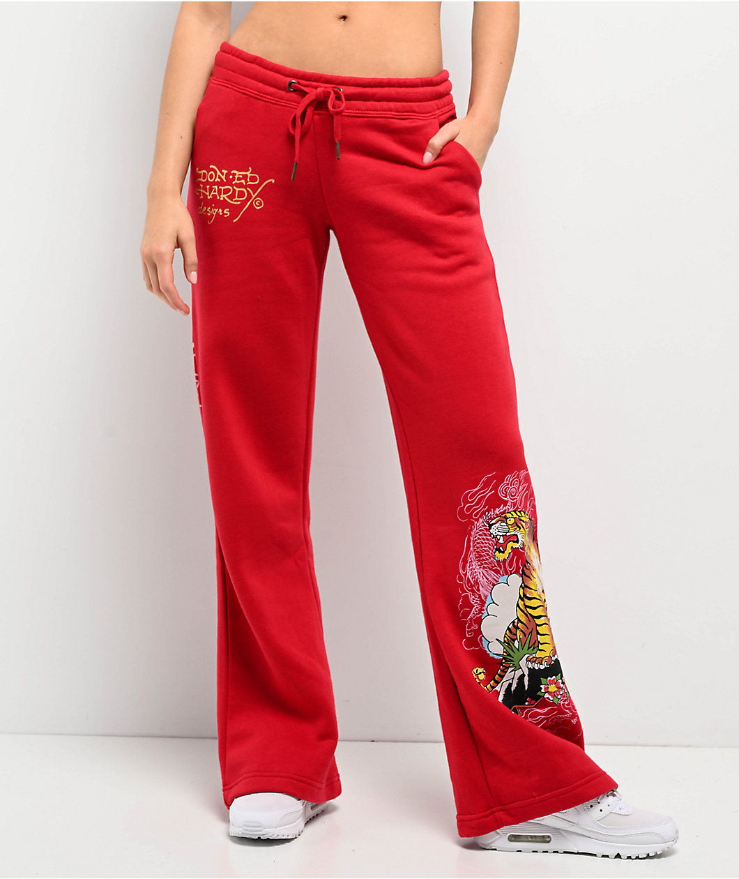 Ed Hardy Tiger Mountain Red Sweatpants