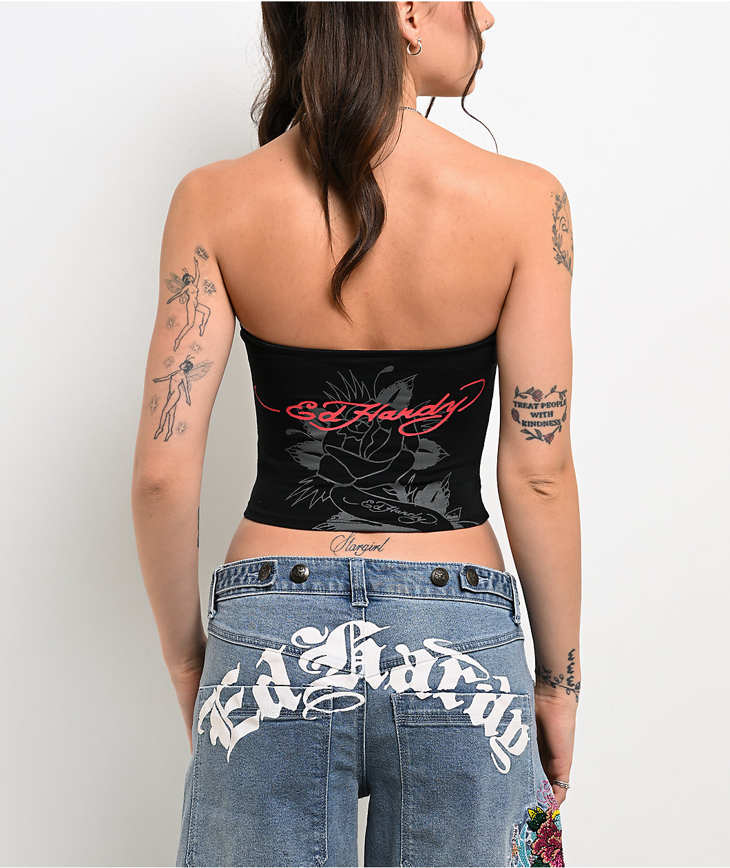 Ed Hardy Tigers Black Tube Top