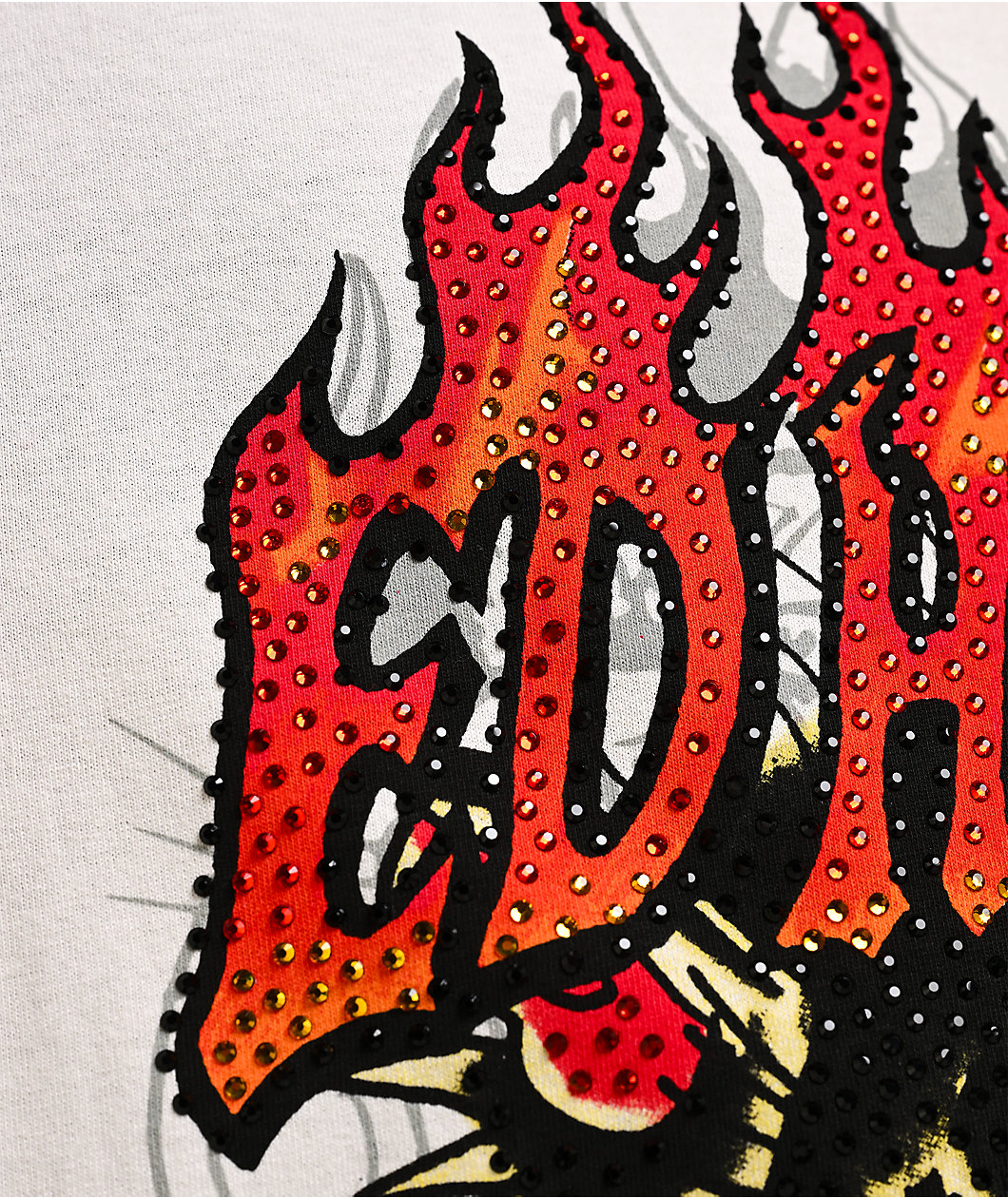 Ed Hardy Wolf Head Ivory Boxy T-Shirt