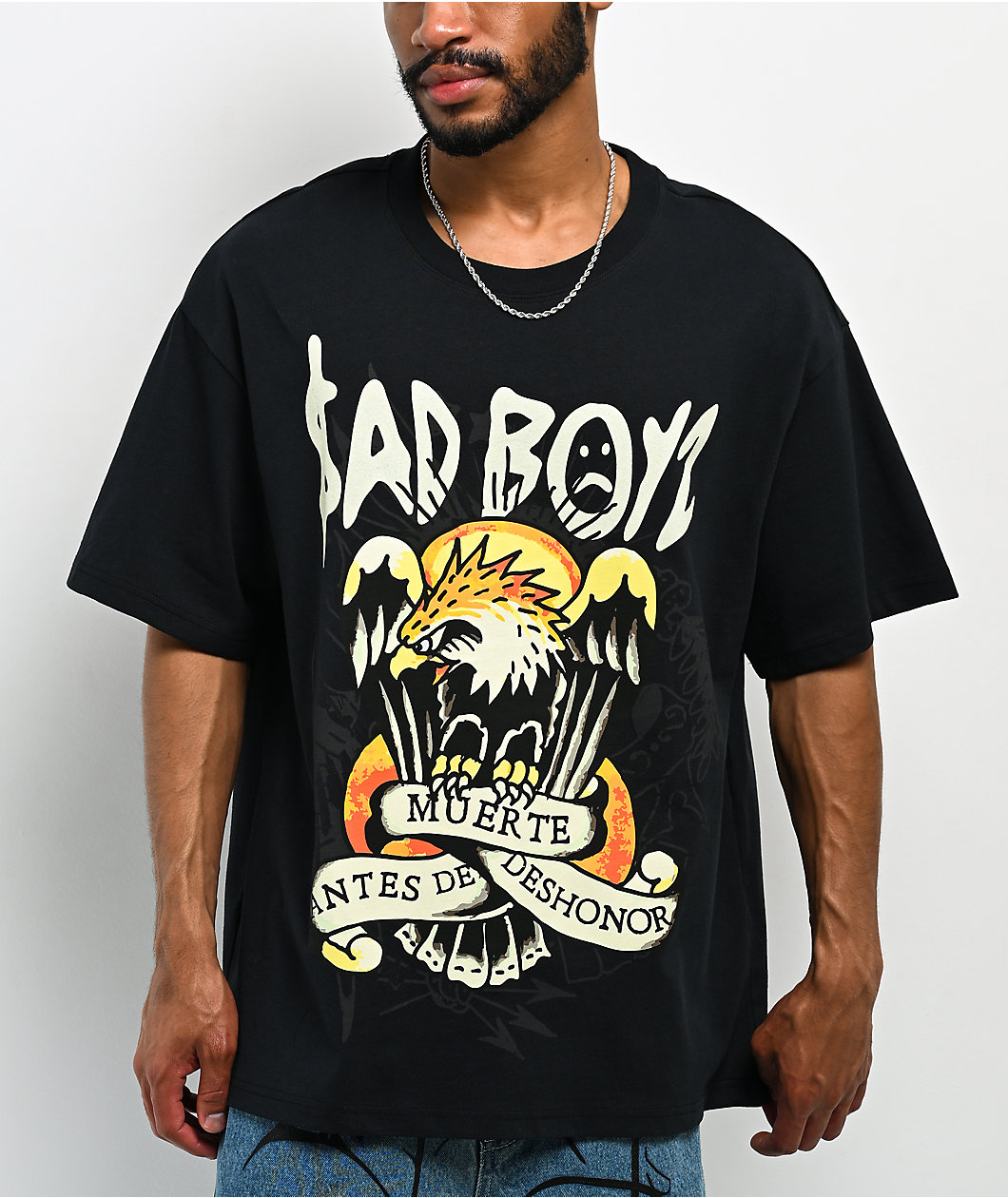 Ed Hardy x $AD BOYZ by Junior H Eagle Black T-Shirt