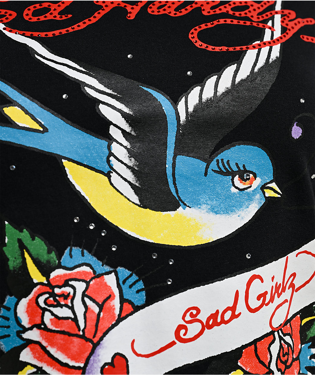 Ed Hardy x $AD BOYZ by Junior H Swallow Black T-Shirt