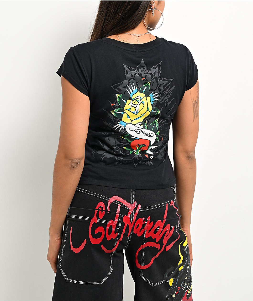 Ed Hardy x $AD BOYZ by Junior H Swallow Black T-Shirt