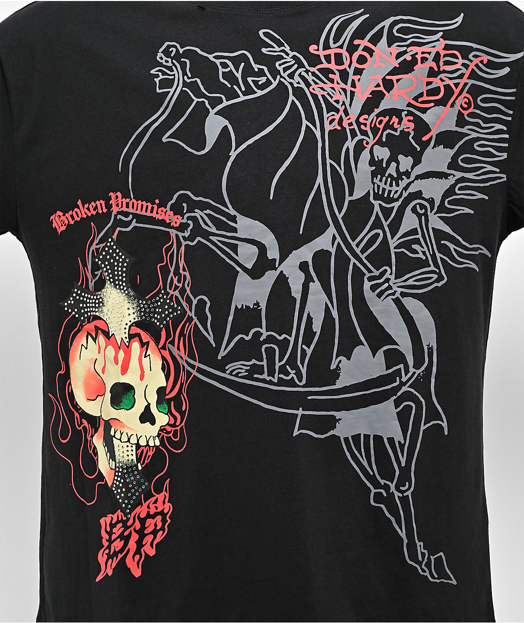 Ed Hardy x Broken Promises Forget You Destroyed Black T-Shirt