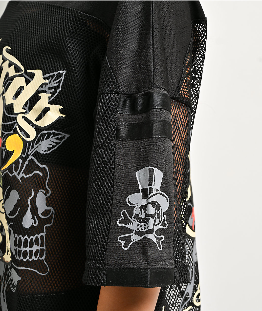Ed Hardy x Broken Promises Love Kills Slowly Black Mesh Jersey