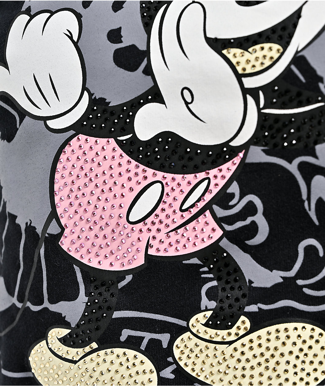 Ed Hardy x Disney Mickey Mouse Dragons Black Crop T-Shirt