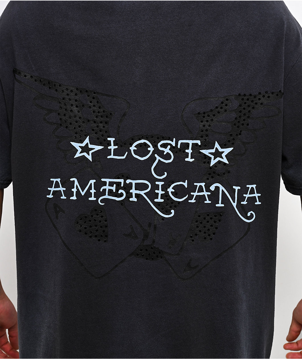 Ed Hardy x EST 19XX Rhinestone Eagle Black Wash T-Shirt