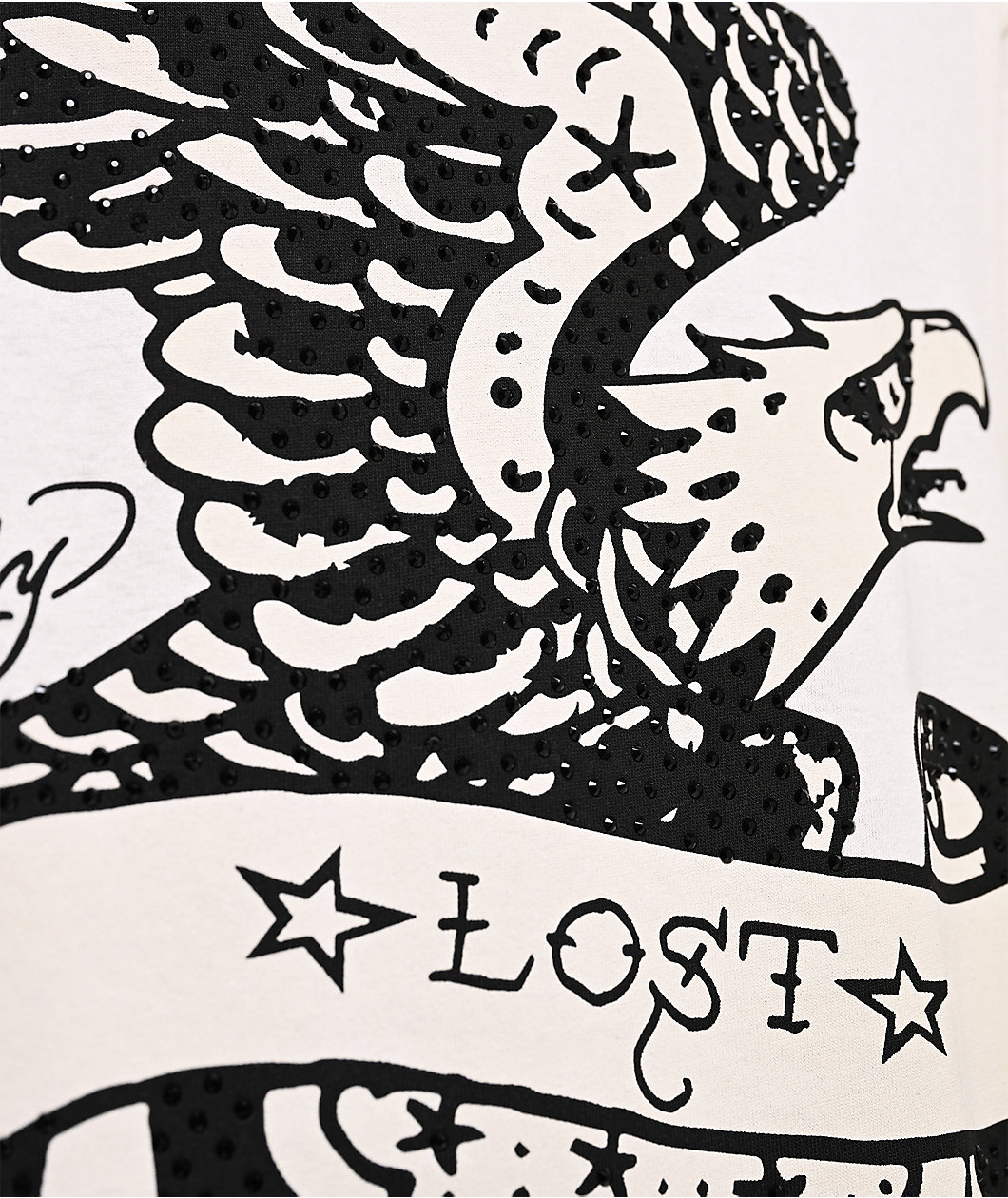 Ed Hardy x EST 19XX Rhinestone Lost Eagle Cream T-Shirt