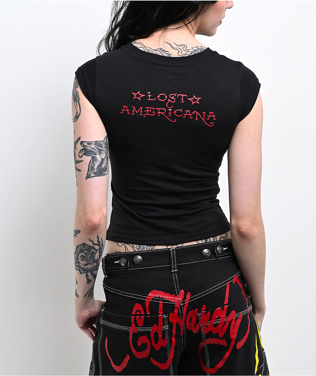 Ed Hardy x MGK Card Wings Black T-Shirt