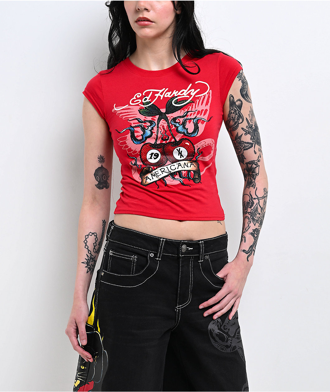 Ed Hardy x MGK Cherries Red T-Shirt