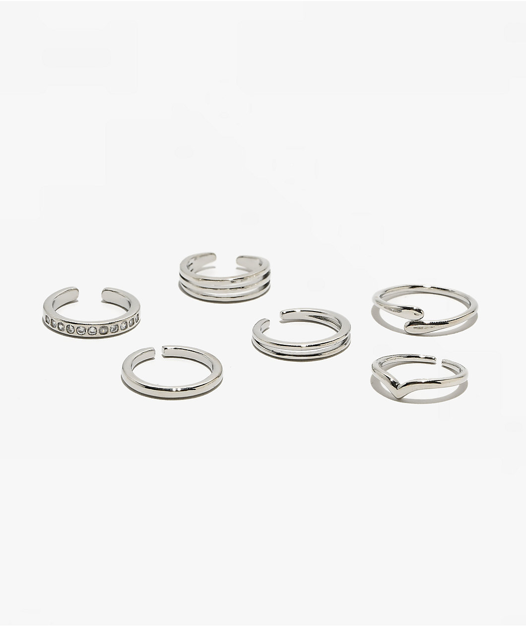 Ella Shea 6 Pack Silver Toe Rings