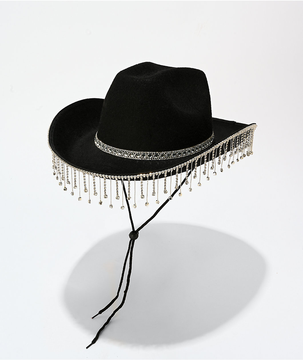 Ella Shea Rhinestone Tassel Black Cowboy Hat