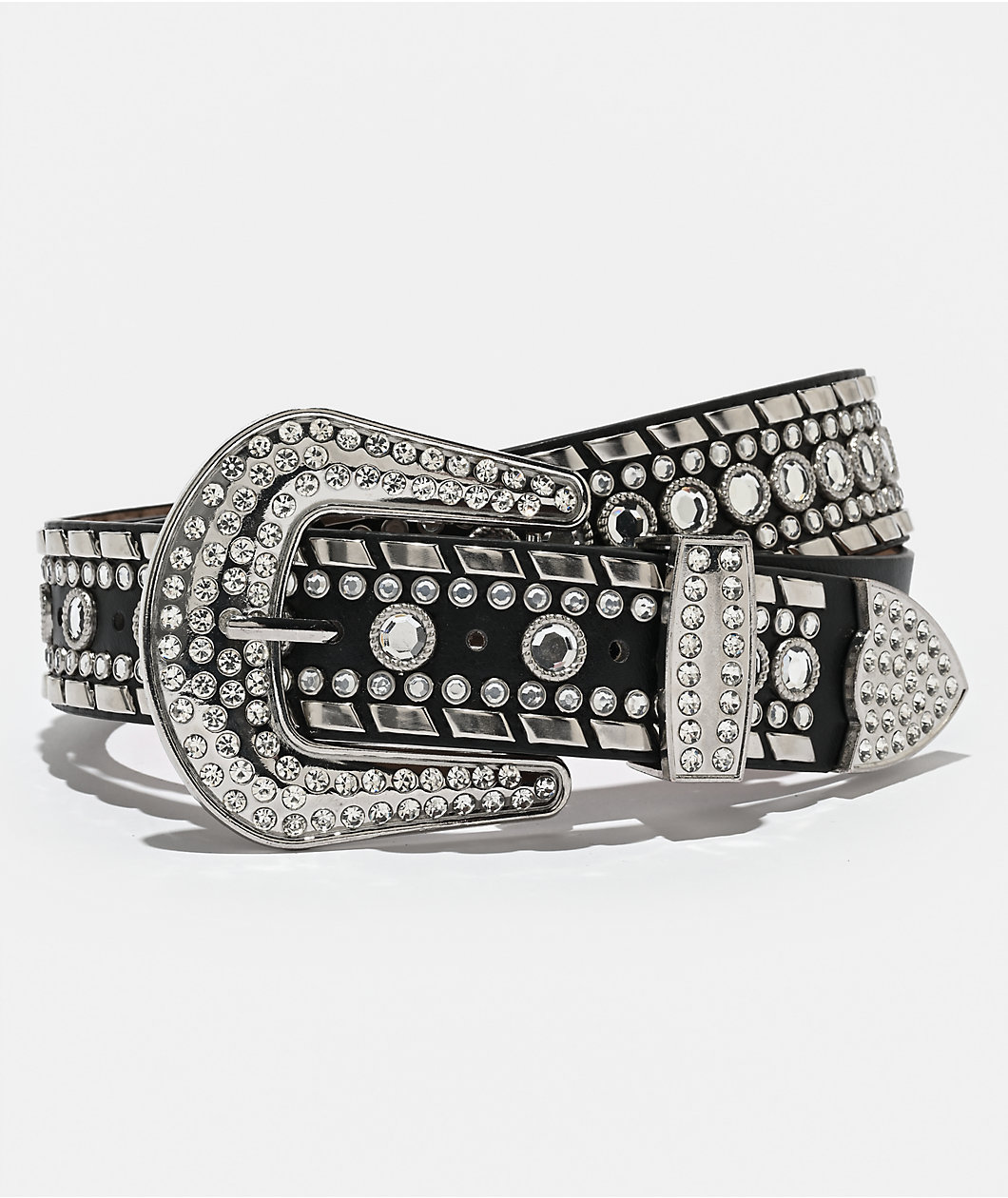 Ella Shea Rhombus Gem Bling Black Belt