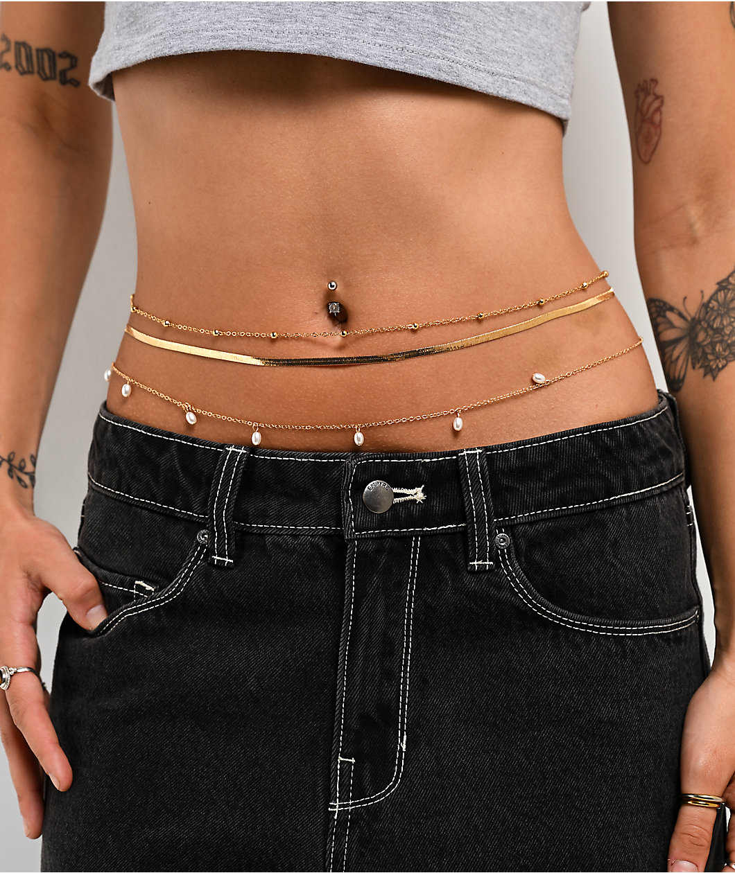 Ella Shea Tri-Layer Gold Belly Chain