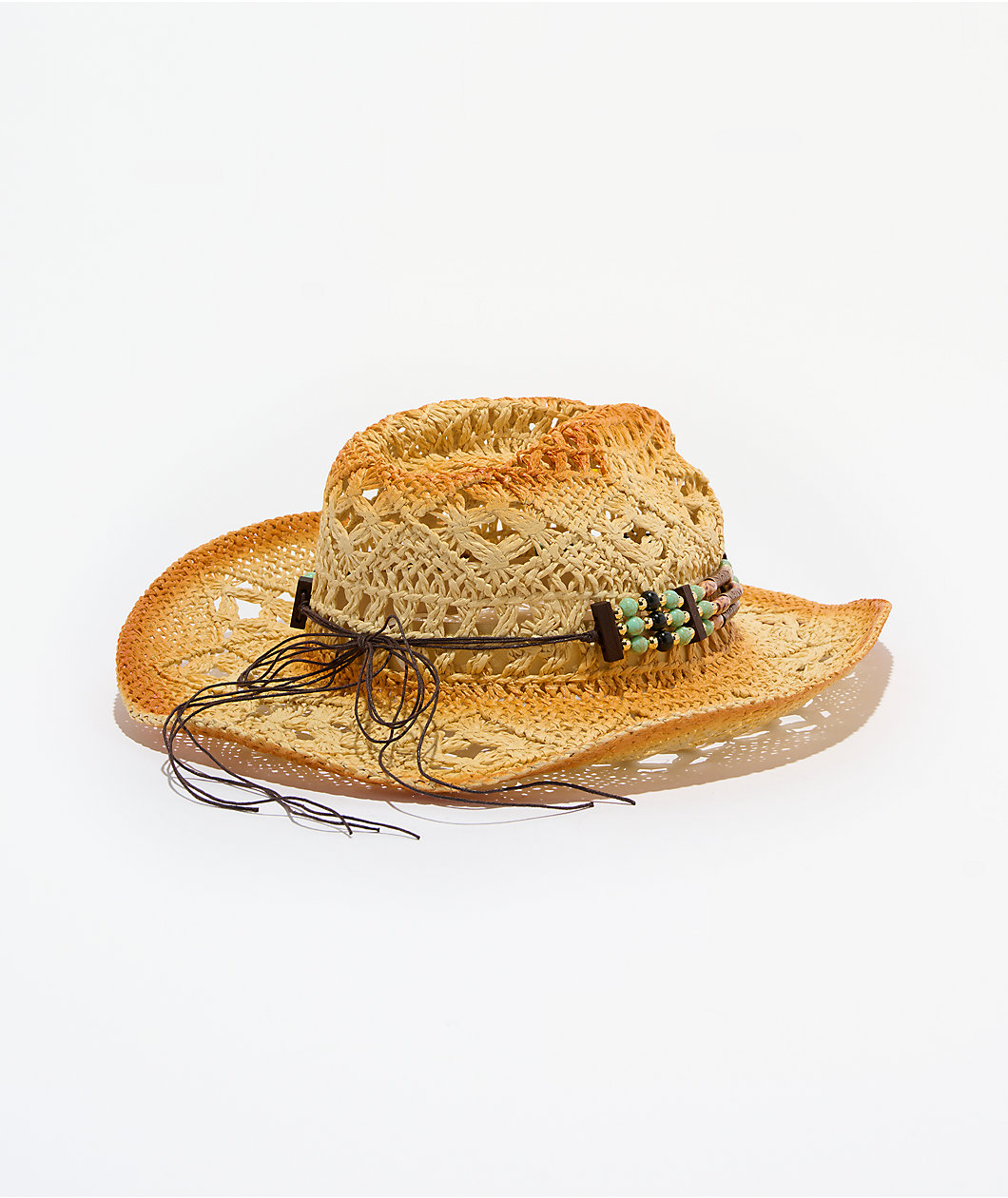 Ella Shea Turquoise Bead Woven Cowboy Hat
