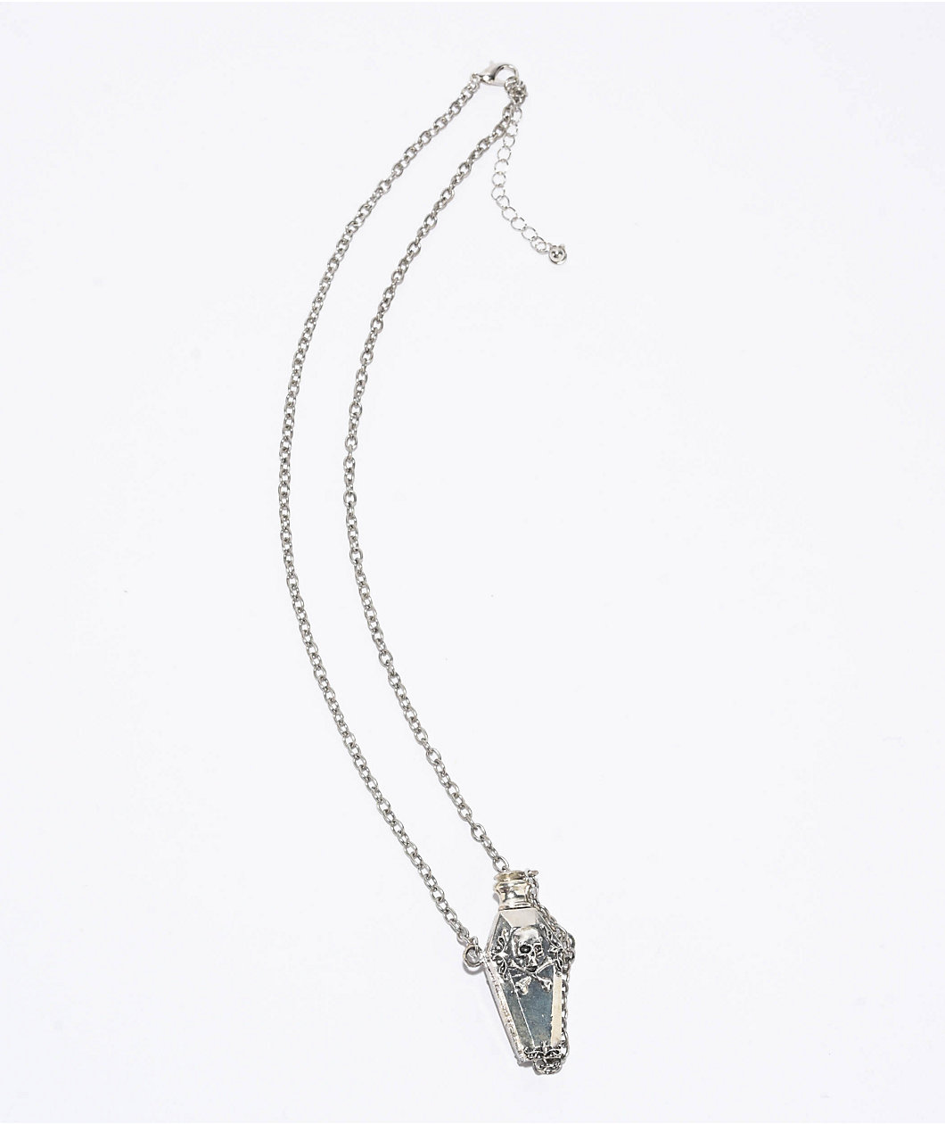 Ella SheaPoison Bottle 24" Silver Chain Necklace