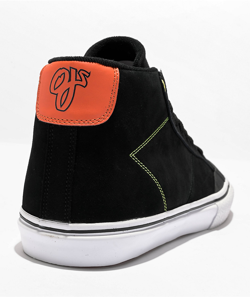 Emerica x OJ Wheels Omen Black & Orange High Top Skate Shoes