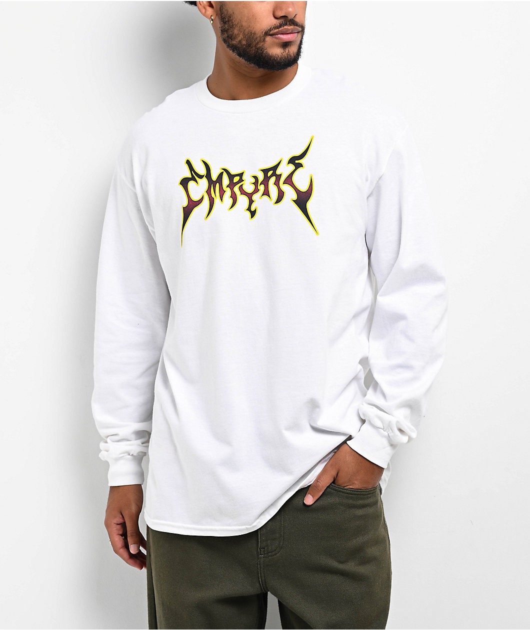 Empyre 80s Dragon White Long Sleeve T-Shirt