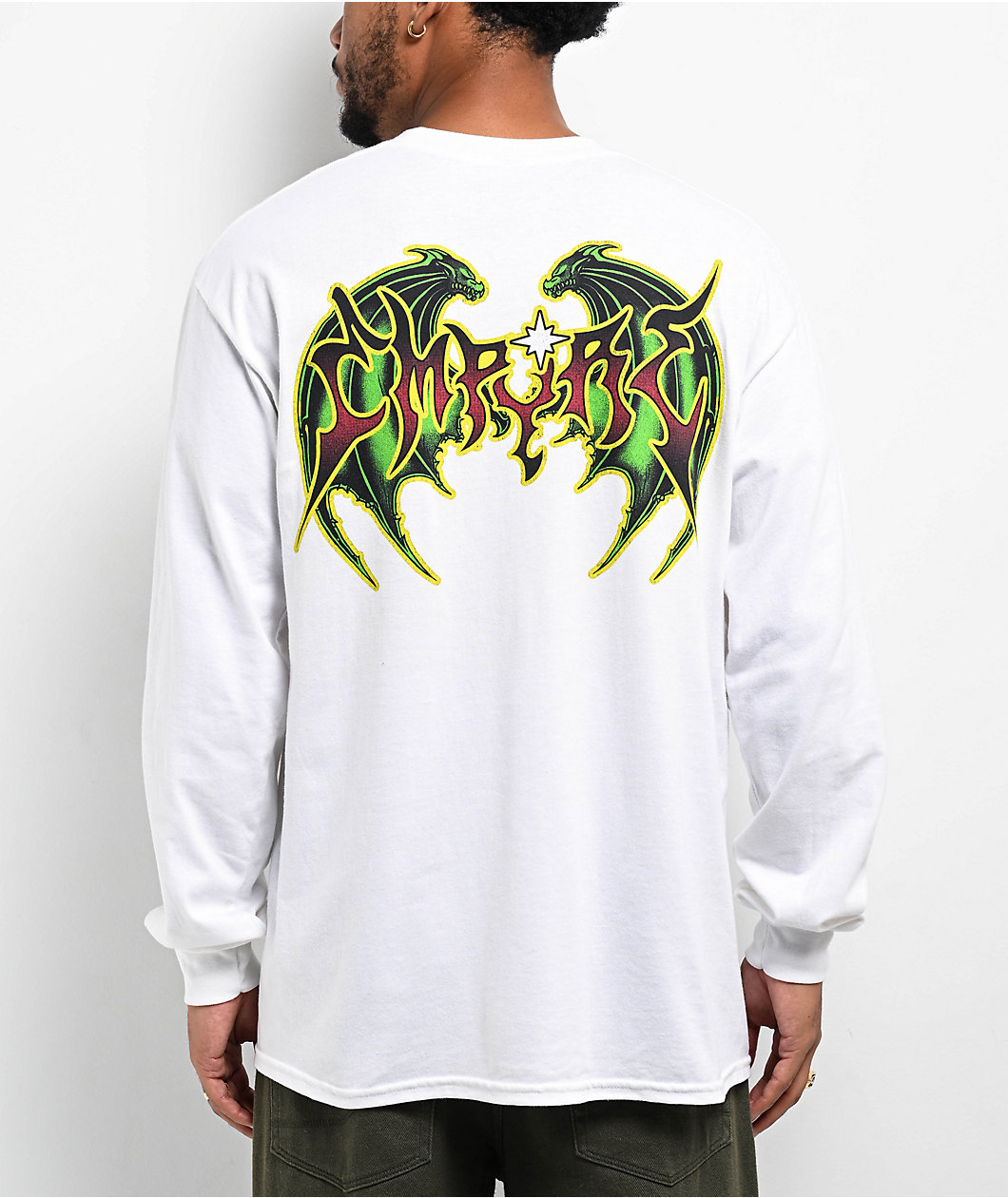 Empyre 80s Dragon White Long Sleeve T-Shirt