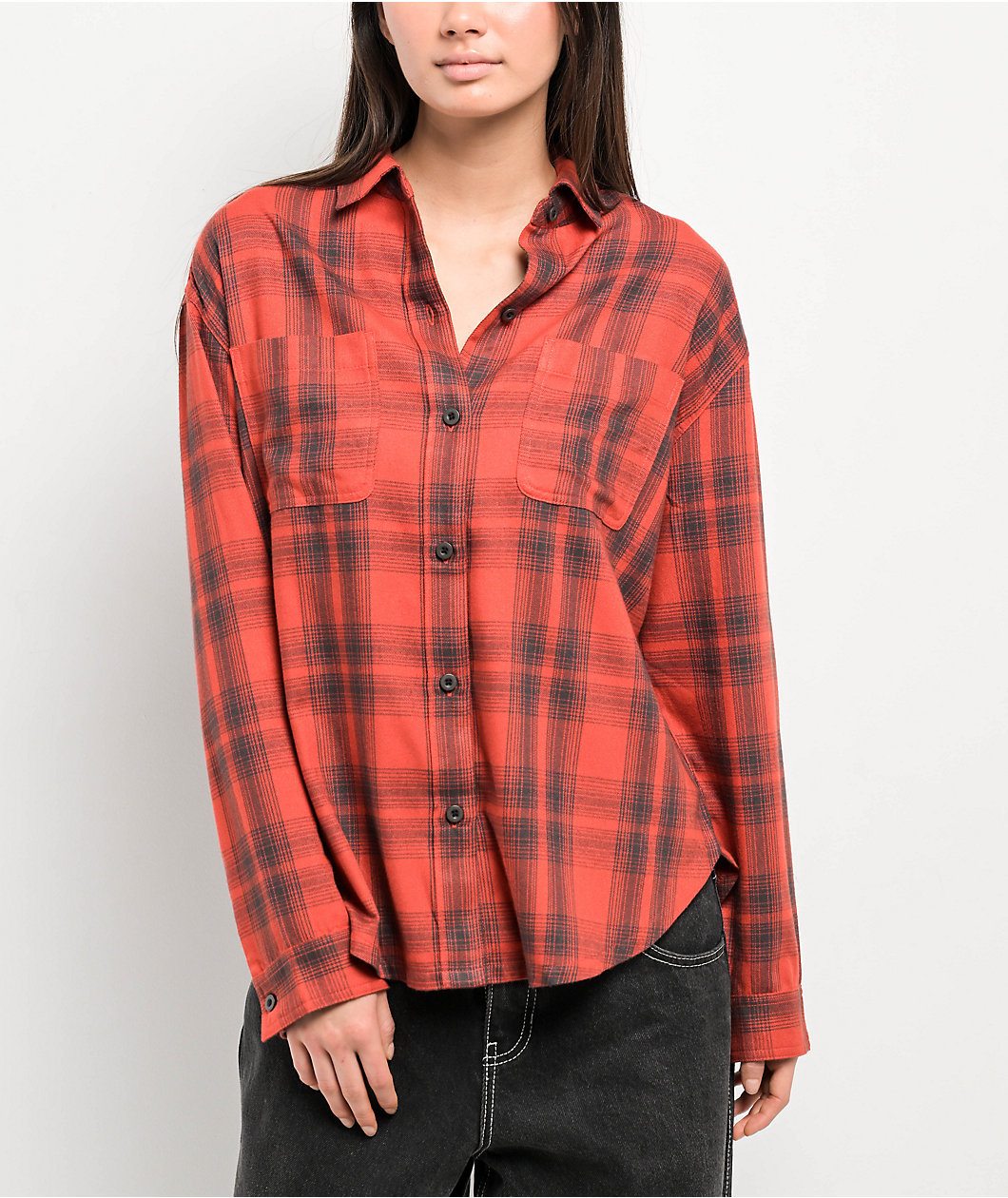 Empyre Addison Red & Grey Flannel Shirt
