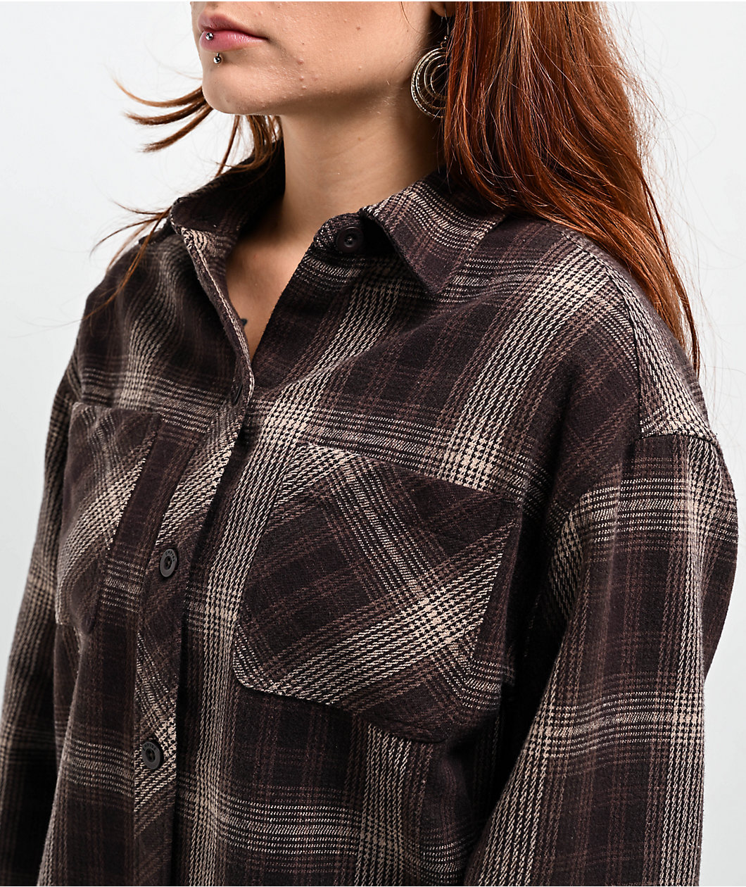 Empyre Akrin Tan & Brown Flannel Shirt