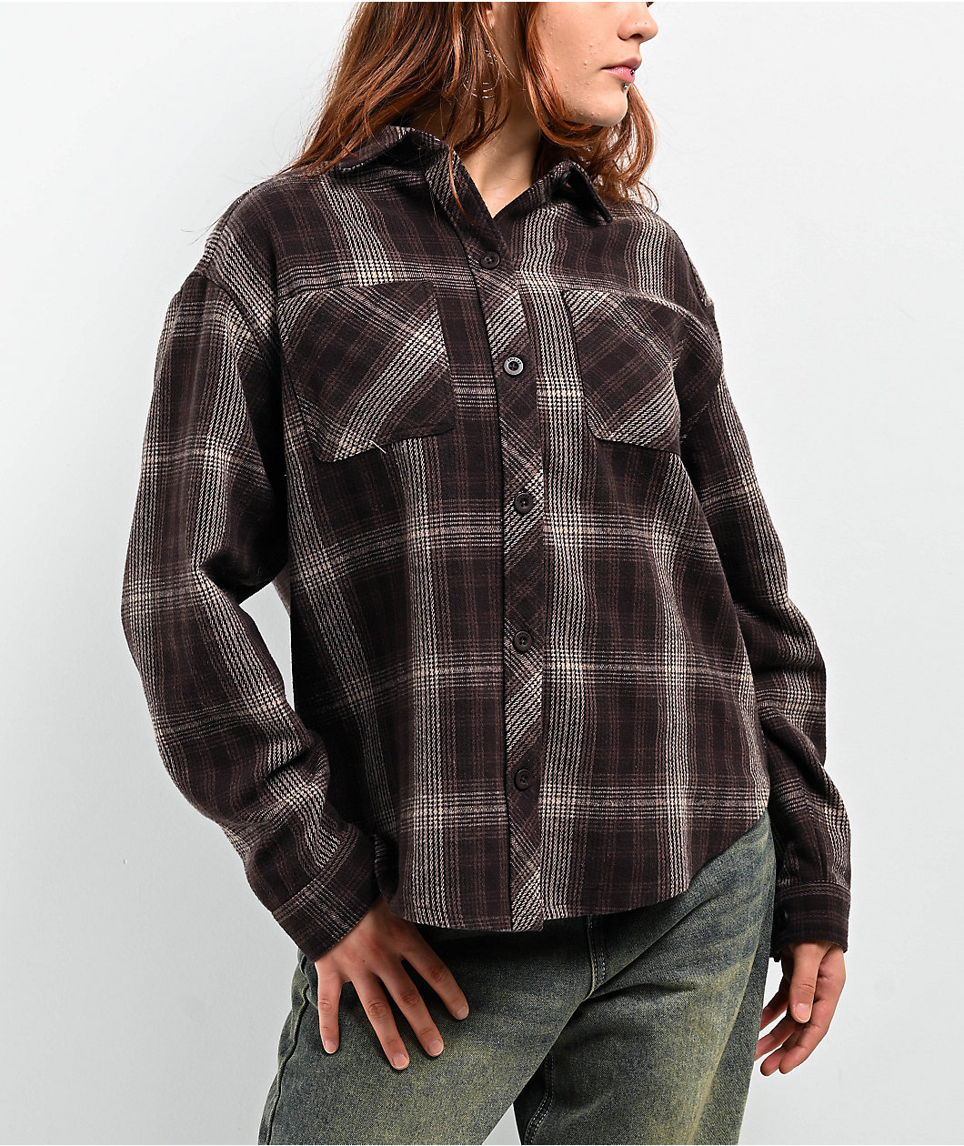 Empyre Akrin Tan & Brown Flannel Shirt