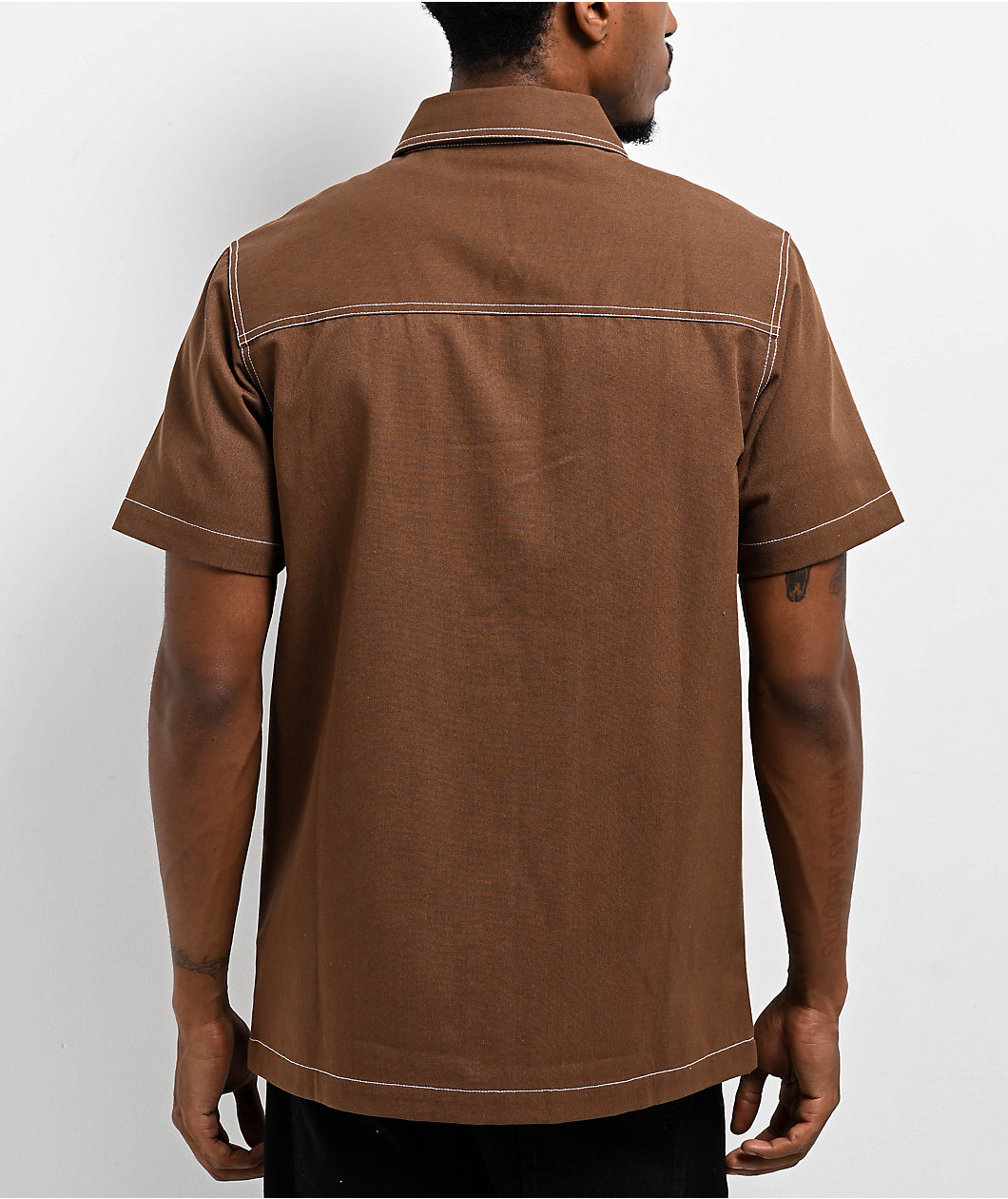 Empyre Amplify Bison Brown Zip Work Shirt