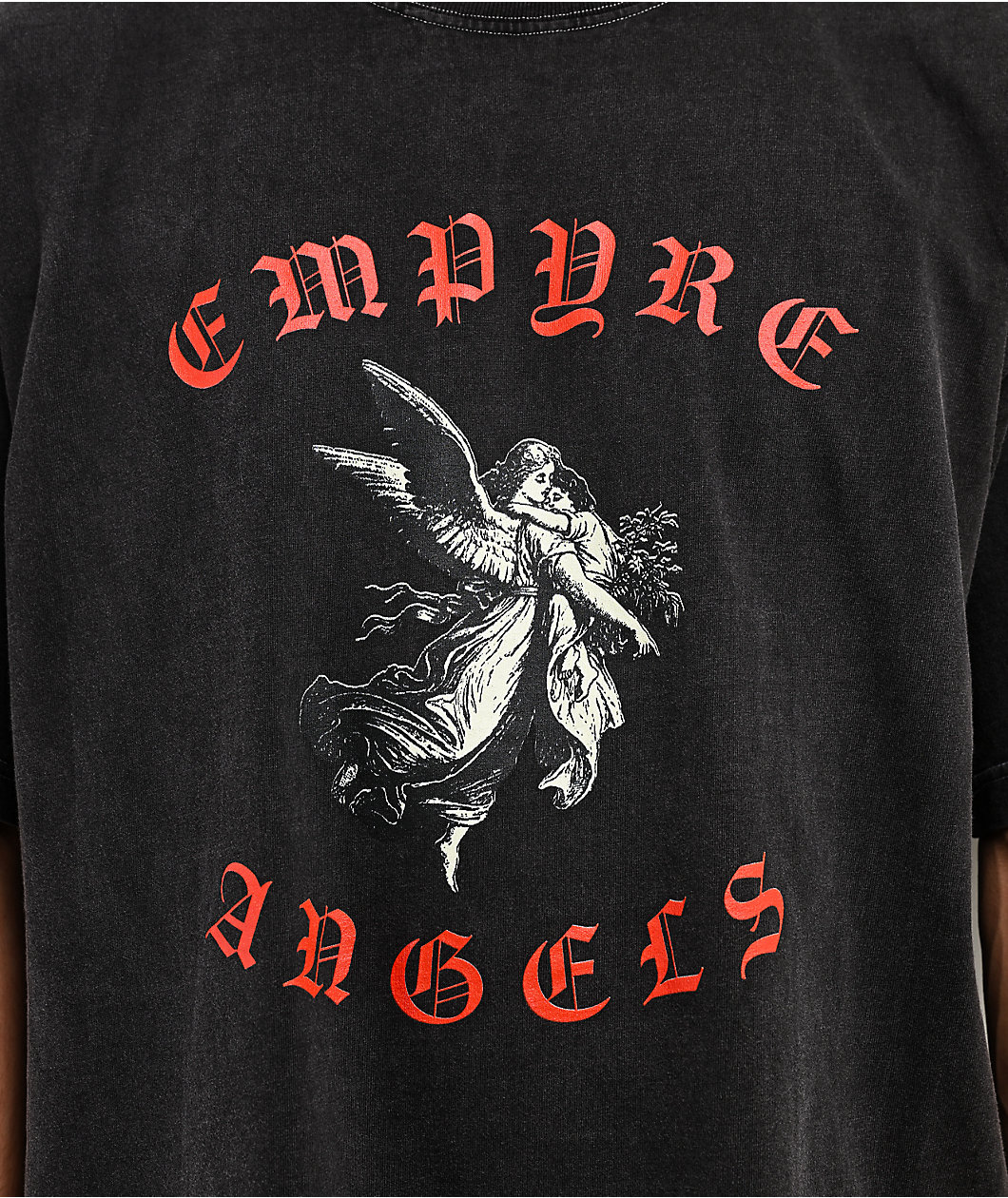 Empyre Angels Contrast Black Wash T-Shirt