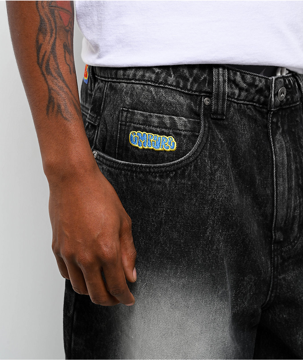 Empyre Asphalt Black Wash Ultra Wide Jeans
